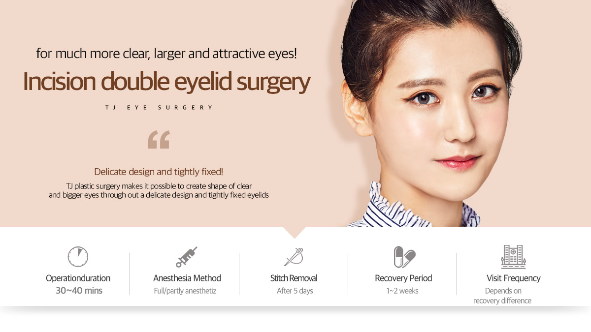 Incision double eyelid surgery in Korea